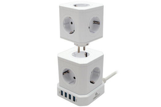 Сетевой фильтр Cablexpert Tower TWR-9-U4-W-2