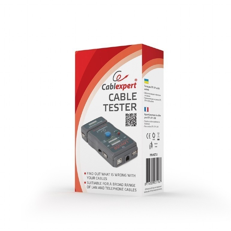 Кабельный тестер Cablexpert NCT-2 для разъемов RJ-45 и RG-58