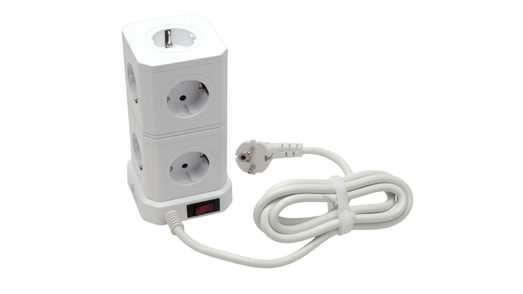 Сетевой фильтр Cablexpert Tower TWR-9-U4-W-2
