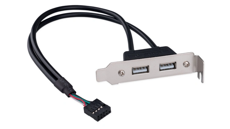 Планка USB 2.0 на заднюю панель низкопрофильная Cablexpert CCUSBRECEPTACLE-LP