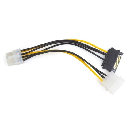 Разветвитель питания Cablexpert, Molex+SATA->PCI-Express 8pin